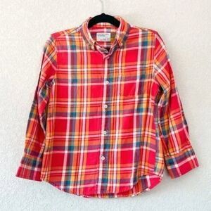 Crewcuts Boys Plaid Long Sleeve Button Down Shirt, Size 4-5Y